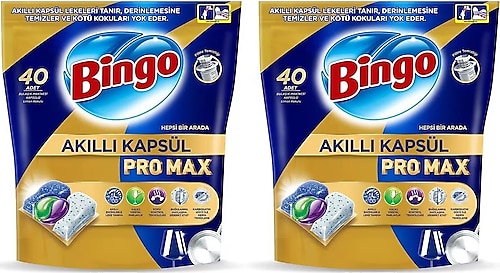 Bingo Akıllı Kapsül Pro Max Bulaşık Makinesi Tableti 40'lı 2 Adet