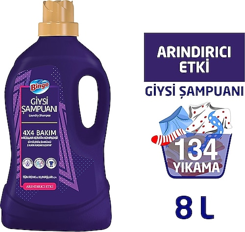 Bingo Giysi Şampuanı Arındırıcı Etki 4 lt 2'li