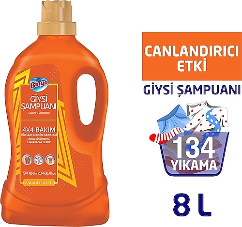 Bingo Giysi Şampuanı Canlandırıcı Etki 4 lt 2'li