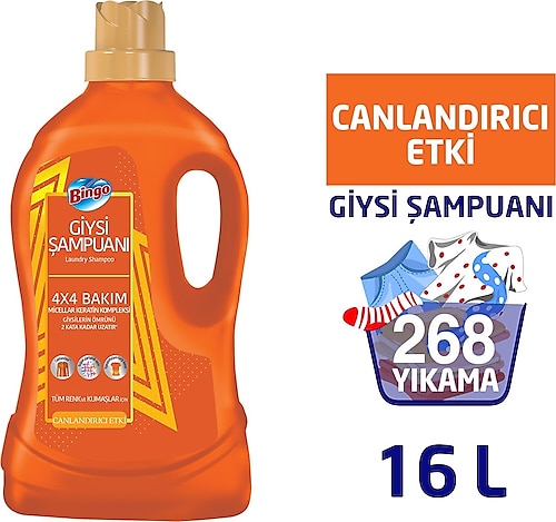 Bingo Giysi Şampuanı Canlandırıcı Etki 4 lt 4'lü