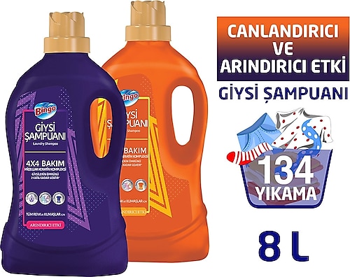 Bingo Giysi Şampuanı Karma Paket 4 lt 2'li