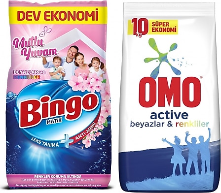 Bingo Matik 10 Kg + Omo Matik Renkliler Ve Beyazlar Için 10 Kg