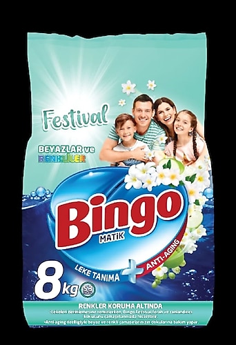 Bingo Matik Festival 8 Kg Renkliler Ve Beyazlar Toz Çamaşır Deterjanı