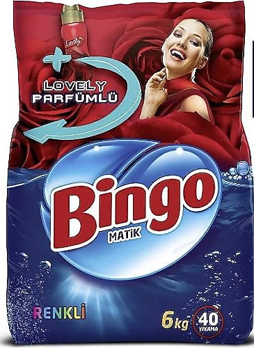 Bingo Matik Lovely Parfümlü Renkliler için 6 kg Toz Deterjan