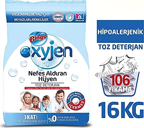 Bingo Matik Oxyjen Yasemin & Beyaz Çay 8 kg Toz Deterjan
