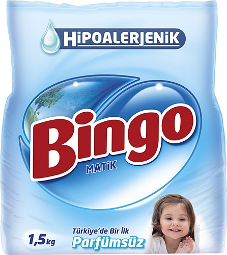 Bingo Matik Parfümsüz Beyazlar ve Renkliler için 1.5 kg Toz Deterjan
