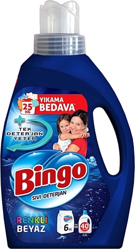 Bingo Matik Renkli Beyaz 2.6 lt 40 Yıkama Beyazlar ve Renkliler için Sıvı Deterjan
