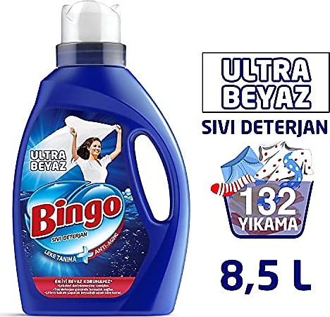 Bingo Matik Ultra Beyaz 2,14 lt 33 Yıkama 4'lü Beyazlar için Sıvı Deterjan