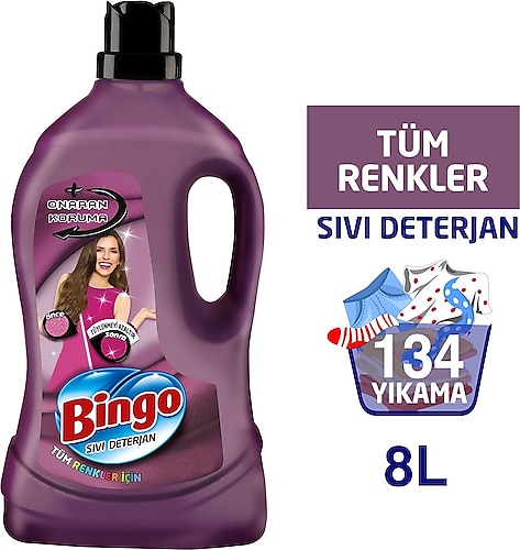 Bingo Onaran Koruma 4 lt 2'li Beyazlar ve Renkliler için Sıvı Deterjan