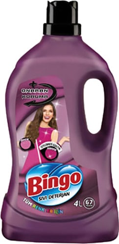 Bingo Onaran Koruma Beyazlar ve Renkliler için Sıvı Deterjan 67 Yıkama 4 lt