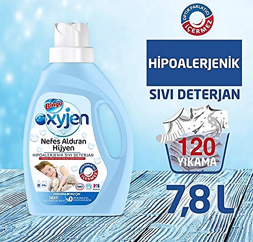 Bingo Oxyjen Hipoalerjenik Sıvı Deterjan 30 Yıkama 1.95 lt 4'lü