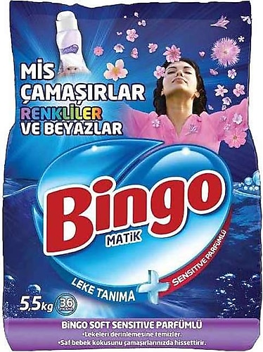 Bingo Renkli ve Beyazlar için 5.5 kg Toz Deterjan