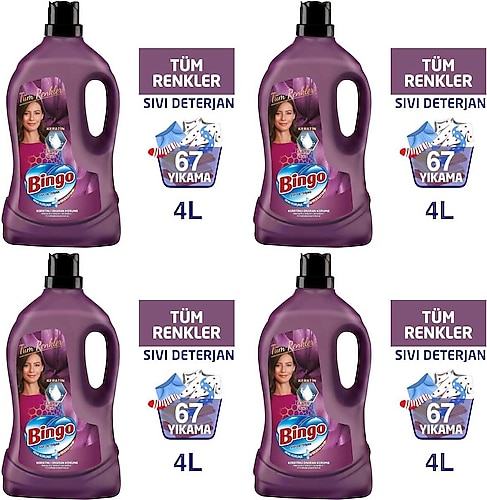 Bingo sıvı çamaşır deterjanı onarım koruma 4x4lt toplam 16+ lt