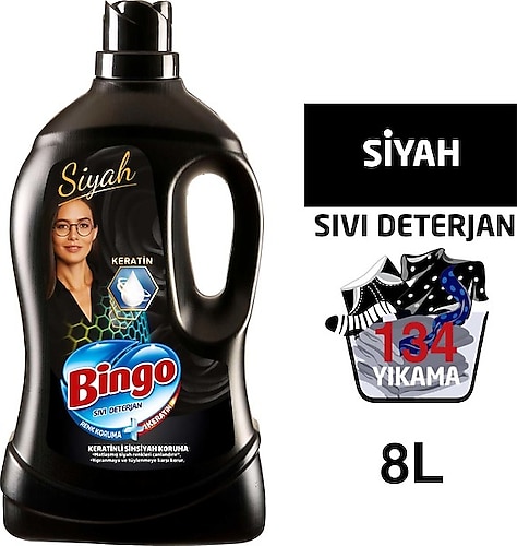 Bingo Siyah Sıvı Bakım Çamaşır Deterjanı 4 lt 2'li - 8 lt