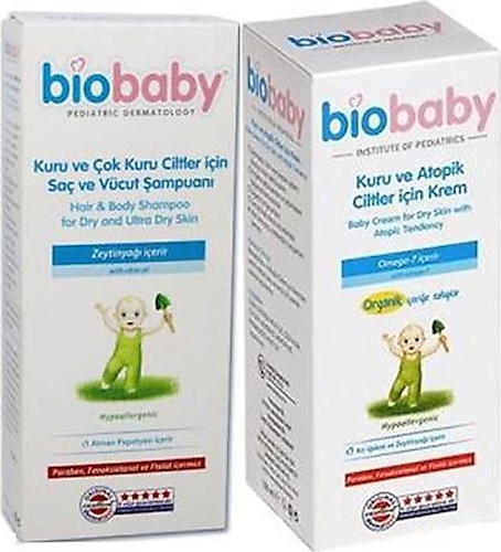 BioBaby Kuru, Çok Kuru Ciltler için Şampuan ve Krem Seti