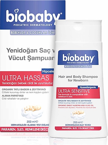 BioBaby Yenidoğan Saç ve Vücut Şampuanı 200 ml