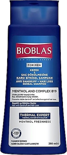 Bioblas For Men Thermal Expert Kepek ve Saç Dökülmesine Karşı Şampuan 360 ml