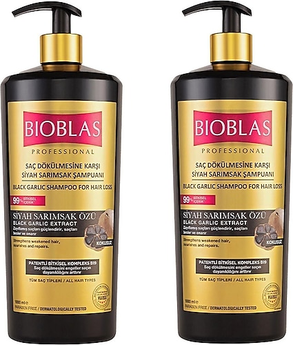Bioblas Siyah Sarımsaklı Dökülme Karşıtı Şampuan 1000 ml 2 Adet