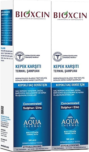 Bioxcin Aqua Thermal Kepeğe Karşı Sülfatsız Şampuan 300 ml 2 Adet