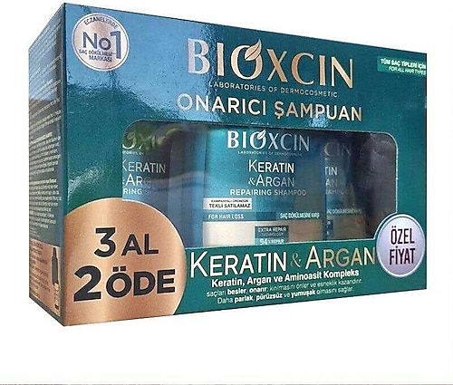 Bioxcin Keratin ve Argan Onarıcı Şampuan 300 ml - 3 al 2 öde