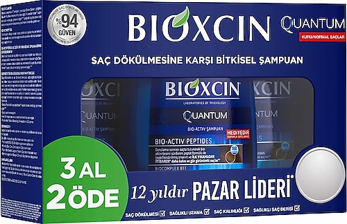 Bioxcin Quantum Kuru ve Normal Saçlar Hacim Veren Şampuan 3x300 ml