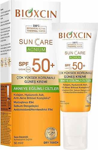 Bioxcin Sun Care Acnium Akneye Eğilimli Ciltler için 50 Faktör Güneş Kremi 50 ml