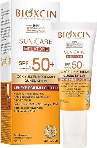 Bioxcin Sun Care Melatone Lekeli Ciltler için 50 Faktör Güneş Kremi 50 ml
