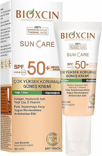 Bioxcin Sun Care Yağlı Ciltler için 50 Faktör Renkli Güneş Kremi 50 ml