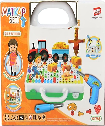 Birlik Oyuncak 3D Stem Eğitici Matkap Seti Çiftlik Hayvanları URT014-002