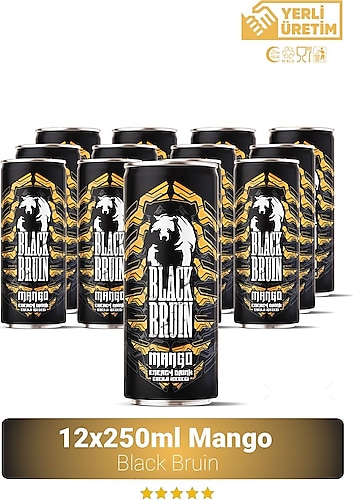 Black Bruin Mango Aromalı Enerji İçececeği 250ml x 12'li