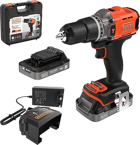 Black+Decker CD383D2XK 18 V Çift Akülü 2 Ah Darbeli Matkap
