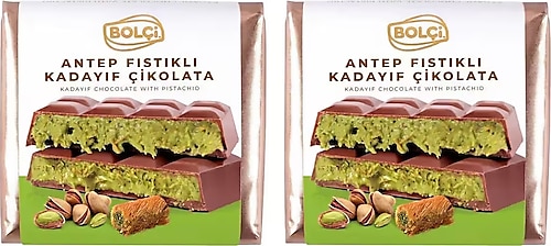 Bolçi Antep Fıstıklı Kadayıf Dolgulu Dubai Çikolatası 100 gr 2'li
