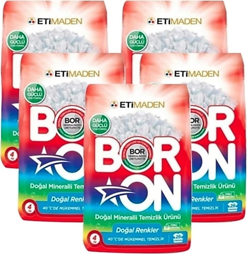 Boron Renkliler için 4 kg 5'li Toz Deterjan