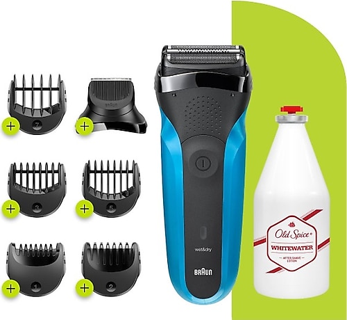 Braun 3 Serisi 310 Bt Blu 3in1 Arada Islak & Kuru Kablosuz Tıraş Makinesi + Old Spice 100 ml White Water Tıraş Sonrası Losyon