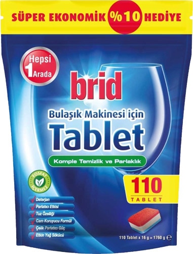 Brid 110'lu Bulaşık Makinesi Tableti