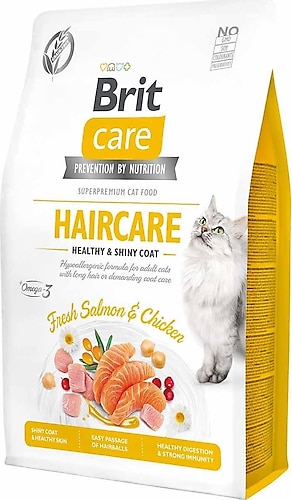 Brit Care Haircare Somonlu ve Tavuklu 2 kg Yetişkin Kedi Maması