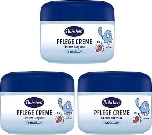 Bübchen Pflege Creme 75 ml El ve Yüz İçin Bebek Bakım Kremi x 3 Adet