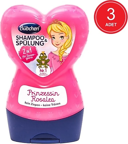 Bübchen Princess Rosalea 2'si 1 Arada Çocuk Şampuanı & Balsamı 3 x 230 ML