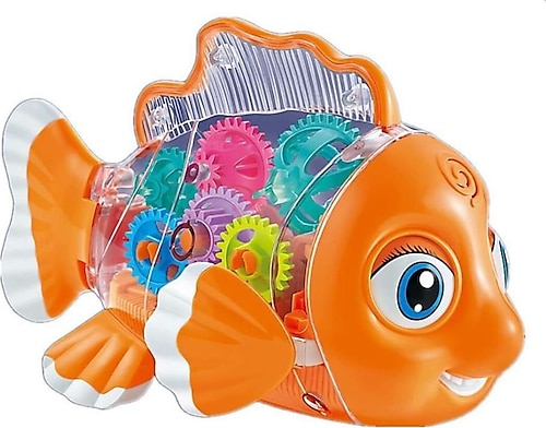 Canali Toys Pilli Işıklı Sesli Çarp Dön Balık YJ-3034,Eğlenceli Kovalamaca Balık Oyuncak