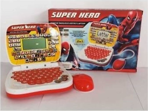 Cango Spiderman Eğitici Oyuncak Bilgisayar Oyuncak Laptop Türkçe Ingilizce 100 Fonksiyonlu Örümcek Adam