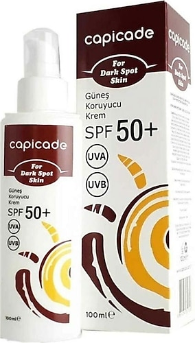 Capicade Lekeli Ciltler için 50 Faktör Güneş Kremi 100 ml