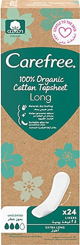 Carefree Organic Cotton Topsheet Uzun Günlük Ped 24'lü