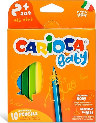 Carioca 42819 Baby Üçgen 10'lu Jumbo Kuru Boya Seti