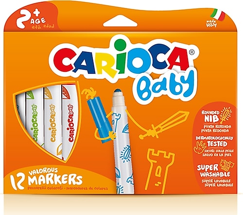 Carioca Baby Süper Yıkanabilir 12'li Jumbo Keçeli Kalem Seti