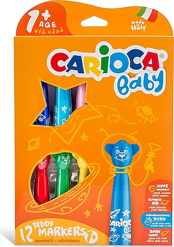 Carioca Baby Teddy Süper Yıkanabilir 12'li Jumbo Keçeli Kalem Seti