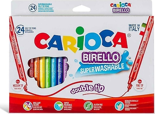 Carioca Birello Süper Yıkanabilir Çift Taraflı 24'lü Keçeli Kalem Seti