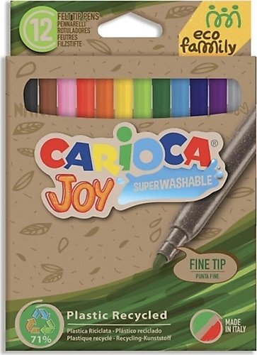 Carioca Eco Family Joy Süper Yıkanabilir 12'li Keçeli Kalem Seti