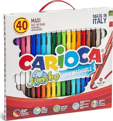 Carioca Jumbo Süper Yıkanabilir 40'lı Keçeli Kalem Seti