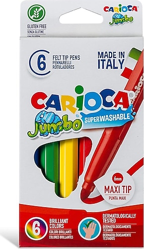Carioca Jumbo Süper Yıkanabilir 6'lı Keçeli Kalem Seti