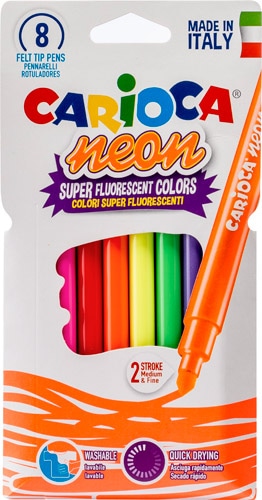 Carioca Neon Süper Yıkanabilir 8'li Keçeli Kalem Seti